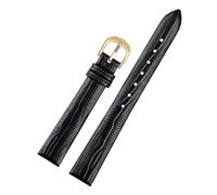 DKWOIS Compatible With Lily2 Women's Smart Watchband Lily Second-generation Vitality Edition Lily 2 Cowhide Leather Wristband 14mm(Black gold)