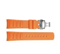DKWOIS Compatible With Mido Multifort TV M049.526 Rubber Watch Strap 22mm M049 Curved Interface Silicone Watch Accessories Watchband(Orange-silver-A)