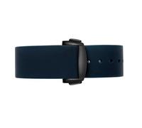 DKWOIS Compatible With Omega Seamaster 300 Speedmaster Silicone Strap Blue Orange 20 22mm Curved End Hamilton Rubber Folding Buckle WatchBand(Blue-black,21mm)