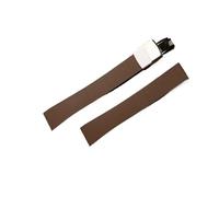 DKWOIS Fluororubber Watch Strap 18mm 20mm 21mm 22mm Quick Release Butterfly Buckle Watch Bands FKM Strap Compatible With Cut To Size(Brown,19MMX16MM_GOLD BUCKLE)