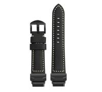 DKWOIS GBD-H1000 Modified Leather Watch Strap Compatible With Casio Cat Man Series GBD-H1000-1/A4/1A7/8/4 Men's Leather Wristband Accessories(A-black black)