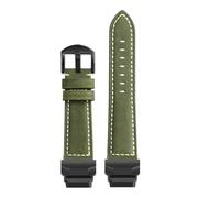 DKWOIS GBD-H1000 Modified Leather Watch Strap Compatible With Casio Cat Man Series GBD-H1000-1/A4/1A7/8/4 Men's Leather Wristband Accessories(A-green-black)
