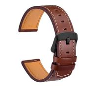 DKWOIS Genuine Leather Watch Strap 18mm 19mm 20mm 21mm 22mm Quick Release Bracelet Replacement for Men Black Brown Apricot(Red Brown-Black,18mm)