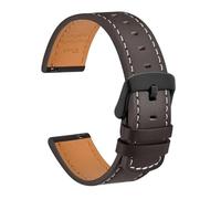 DKWOIS Genuine Leather Watch Strap 18mm 19mm 20mm 21mm 22mm Quick Release Bracelet Replacement for Men Black Brown Apricot(Dark Brown-Black,22mm)