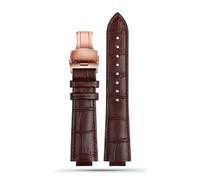 DKWOIS Genuine Leather Watch Strap Compatible With L-ouis Vuitton LV Tambour Q1121 Q114k Convex Watch Band Male 12mm 10mm Men And Women's Bracelet(A-brown-rose gold,18.10mm)