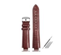 DKWOIS Genuine leather Watchband Chain Butterfly Clasp Compatible With Louis Vuitton Tambour Q1121 Men Women Q114k LV Cowhide Strap 21.12mm 18.10mm(Brown silver A,18.10mm)