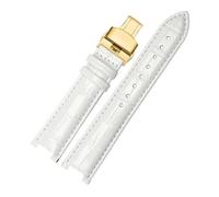DKWOIS Leather Watchband Compatible With MK Mk2277 2425 Table Notch Watch Band Michael Kors Mike Coles Female Watch Strap Watch Band(White gold buckle,20x12mm)