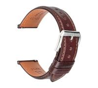 DKWOIS Luxury Genuine Leather Watchband 18mm 20mm 22mm Black Brown Cowhide Watch Band Quick Release Full Grain Calf Watch Strap(Dark Brown S,24mm)