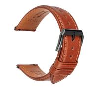 DKWOIS Luxury Genuine Leather Watchband 18mm 20mm 22mm Black Brown Cowhide Watch Band Quick Release Full Grain Calf Watch Strap(Light Brown B,19mm)