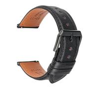 DKWOIS Luxury Genuine Leather Watchband 18mm 20mm 22mm Black Brown Cowhide Watch Band Quick Release Full Grain Calf Watch Strap(Black B,21mm)