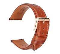 DKWOIS Luxury Genuine Leather Watchband 18mm 20mm 22mm Black Brown Cowhide Watch Band Quick Release Full Grain Calf Watch Strap(Light Brown RG,20mm)