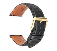 DKWOIS Luxury Genuine Leather Watchband 18mm 20mm 22mm Black Brown Cowhide Watch Band Quick Release Full Grain Calf Watch Strap(Black G,21mm)
