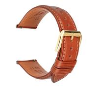 DKWOIS Luxury Genuine Leather Watchband 18mm 20mm 22mm Black Brown Cowhide Watch Band Quick Release Full Grain Calf Watch Strap(Light Brown G,21mm)
