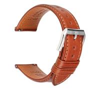 DKWOIS Luxury Genuine Leather Watchband 18mm 20mm 22mm Black Brown Cowhide Watch Band Quick Release Full Grain Calf Watch Strap(Light Brown S,18mm)