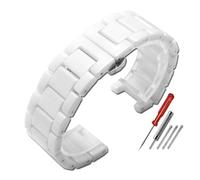 DKWOIS Notched ceramic watchband Compatible With GC pasha fashion trend strap 16 * 10mm 18 * 11mm 20 * 12mm 20 * 11mm ceramic bracelet wristwatches band(White,18x11mm)
