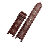 DKWOIS Notched Leather Watch strap 20 * 11mm 22 * 13mm Compatible With GC Guess Passa Lleathe Waterproof Watch chain Men Women(Brown no bucke,20x11mm)