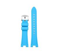 DKWOIS Notched Soft Silicone Bracelet Compatible With Citizen NJ0150/NJ0151 Series Watch ME Color Series Water Ghost Modified Silicone Watch Strap(Sky blue silver pin)
