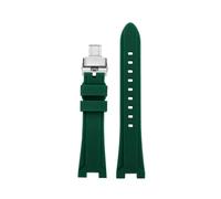 DKWOIS Notched Soft Silicone Bracelet Compatible With Citizen NJ0150/NJ0151 Series Watch ME Color Series Water Ghost Modified Silicone Watch Strap(Green silver)