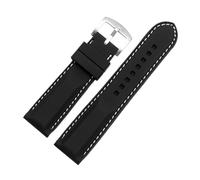 DKWOIS Outdoor Sports Silicone Watch Strap Compatible With Tissot Mido Casio Universal Men's Silicone Tape(A BK white line SK,22mm width)