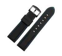 DKWOIS Outdoor Sports Silicone Watch Strap Compatible With Tissot Mido Casio Universal Men's Silicone Tape(A BK blue line BK,18mm width)