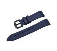 DKWOIS Premium-Grade Fluorine Rubber Watch Strap Quick Release FKM Watchband 18-19-20-21-22-23-24mm Compatible With Each Diving Watches Band(Deep Blue Black,22mm)
