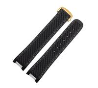 DKWOIS Rubber Silicone Watch Strap Compatible With Omega Seamaster 300 AT150 Aqua Terra Ultra Light 8900 Steel Buckle Watchband Bracelets(Black white gold)