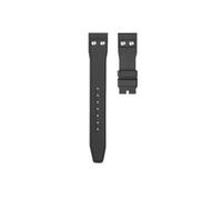 DKWOIS Soft Fluororubber FKM Rubber Watchband Compatible With IWC Strap Big Pilot Portofino TOP Watch Band With Rivet(Black,22MM_SILVER FOLDING CLASP)