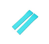 DKWOIS Strap 20mm 22mm Quick Release Spring Clasp Buckle Black Red Green Compatible With Diver FKM Rubber Watch Bands(Cyan,19X16MM_GOLD BUCKLE)