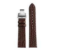 DKWOIS Ultra-thin Crocodile Leather Watch Strap 12 13 16 18 19 20mm Compatible With Longines L4 L2 La VC MIDO Cartier Grande Men Women Watch Band(BLACK WHITE,12mm)