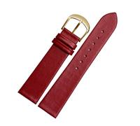 DKWOIS Ultra Thin Genuine Leather Watch Strap Compatible With DW Rossini Longines Soft Cowhide Men Women Watchband 12 14 15 16 18 20 22mm Bracelet(Red Gold Buckle,12mm)