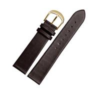 DKWOIS Ultra Thin Genuine Leather Watch Strap Compatible With DW Rossini Longines Soft Cowhide Men Women Watchband 12 14 15 16 18 20 22mm Bracelet(Brown Gold Buckle,20mm)