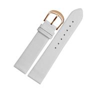 DKWOIS Ultra Thin Genuine Leather Watch Strap Compatible With DW Rossini Longines Soft Cowhide Men Women Watchband 12 14 15 16 18 20 22mm Bracelet(White rose gold,12mm)