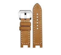 DKWOIS Vintage Cowhide Leather Watchband Compatible With G-SHOCK GST-W120L/W130L//S120/S100/S110 MTG-B1000 G1000 Watch Strap Men's Bracelet(Khaki white -steel)