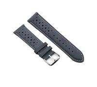 DKWOIS Vintage Handmade Watch Strap 18mm 19mm 20mm 22mm 24mm Racing Leather Strap Gray Black Brown Blue Breathable Porous Watchbands(Gray blue,19mm)