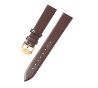DKWOIS Watch Accessories 12mm-24mm Genuine Leather Watch Band Compatible With DW Daniel Wellington Watch Strap Fashion Pink Watchbands(Brown-Gold Buckle,12mm)