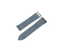 DKWOIS Watch Band Women Men's Fluorine Rubber FKM Rubber Watch Straps Compatible With Cartier Santos Quick Release Sky Blue Watchband(Grey,M_SILVER BUCKLE)