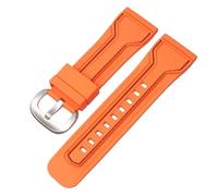 DKWOIS WatchBands Compatible With Seven Friday Rubber Watch Strap Waterproof Watch Band Sevenfriday Wristband Bracelet P3C/02/SF-M3/04/P1B/01(Orange-black-silver)