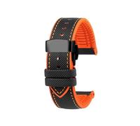 DKWOIS Waterproof Men Watch Strap Compatible With Seiko Abalone Water Ghost Omega Longines Conquest Watch Rubber Strap 20mm 21mm 22mm 23m Watchband(Black orange bk Fold,19mm)