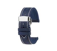 DKWOIS Waterproof Men Watch Strap Compatible With Seiko Abalone Water Ghost Omega Longines Conquest Watch Rubber Strap 20mm 21mm 22mm 23m Watchband(Blue white sk Fold,24mm)