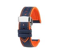 DKWOIS Waterproof Men Watch Strap Compatible With Seiko Abalone Water Ghost Omega Longines Conquest Watch Rubber Strap 20mm 21mm 22mm 23m Watchband(Blue orange sk Fold,23mm)
