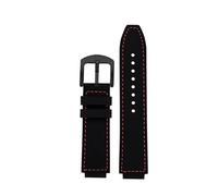 DKWOIS Wristband Adapted Compatible With Casio AE1200/1300 A159 A158 A168 F91 Series Modified Silicone Strap Convex 18mm(BK Red BK pin)