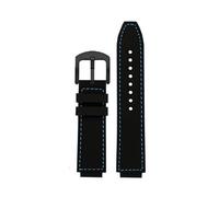 DKWOIS Wristband Adapted Compatible With Casio AE1200/1300 A159 A158 A168 F91 Series Modified Silicone Strap Convex 18mm(Bk blue BK pin)