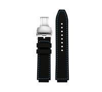 DKWOIS Wristband Adapted Compatible With Casio AE1200/1300 A159 A158 A168 F91 Series Modified Silicone Strap Convex 18mm(Bk blue SK)