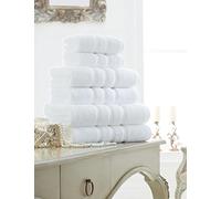 DL 100% Combed Cotton Hand Towel 600gsm For Bathroom Kitchen Spa Gym Shower Daily Use Home Collection Soft Absorbent (Zero Twist White, Hand Towel)