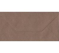 DL (110mm x 220mm) Coloured Envelopes Perfect for Christmas Cards, Greeting Cards, Wedding/Party Invitations, Crafts and Many More - Pack of 12 (Brown Ribbed)