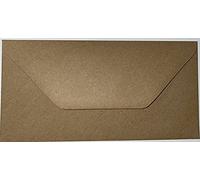 DL (110mm x 220mm) Coloured Envelopes Perfect for Christmas Cards, Greeting Cards, Wedding/Party Invitations, Crafts and Many More - Pack of 15 (Brown Ribbed)