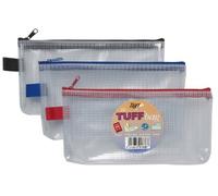 DL (11cm X 23cm) Tuff Bags Clear Reinforced Storage Folder Zippa Zip Wallets Case Water Resistant (Pack Of 6)