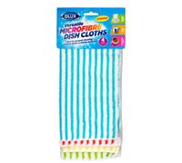 Dl 4Pk Striped Microfibre Dish Cloths Absorbent & Reusable
