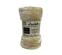 DL Faux Fur Throw Blanket, 150 x 200 cm, Cream | Double Size, For Bed Sofa 2 Seater, Plain, Soft Warm, Large Luxury Mink Throw