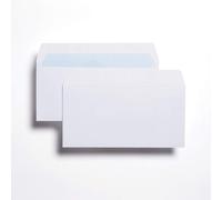 DL Plain White Paper Envelopes Self Seal Wallet 90gsm 110x220mm (100)